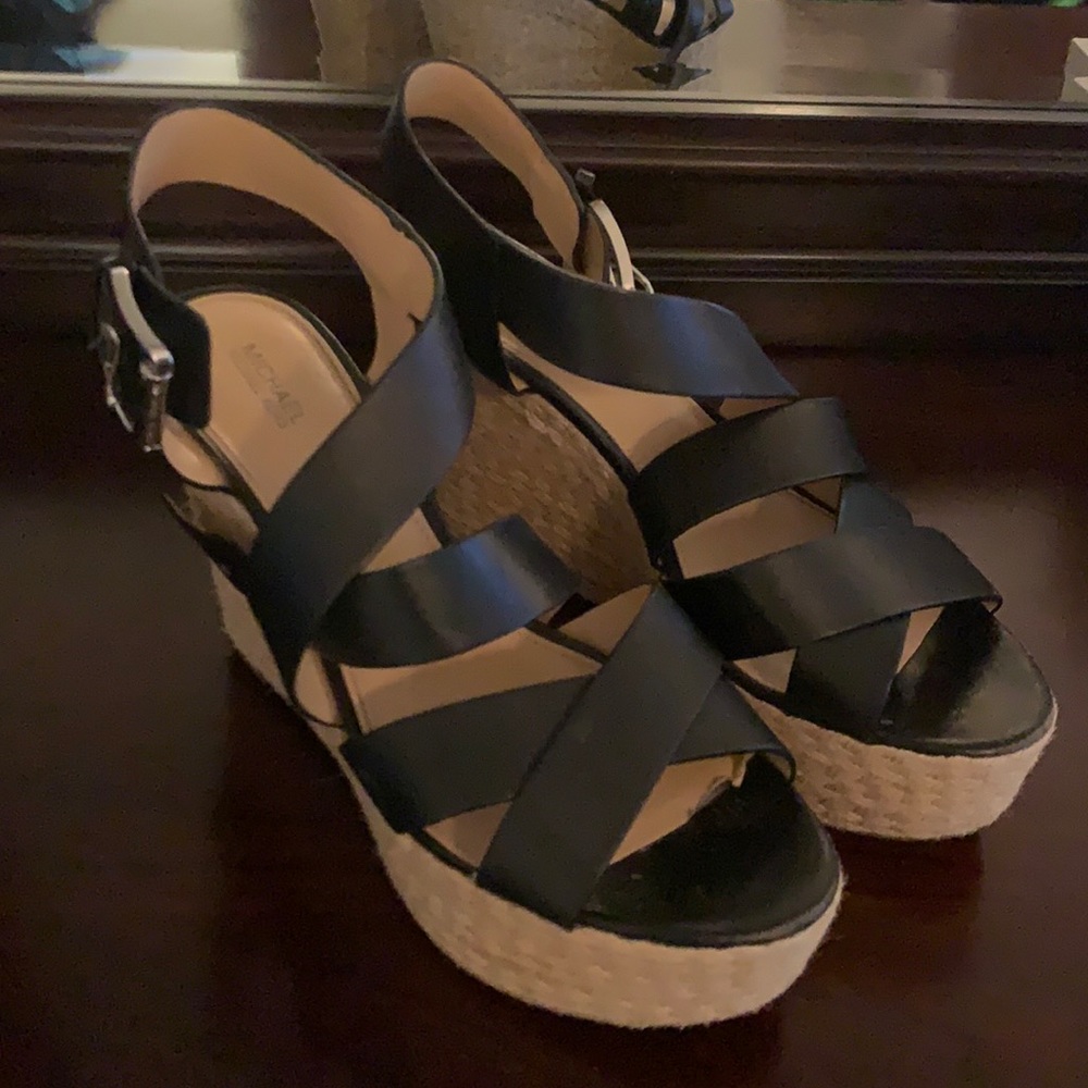 Michael Kors black wedges